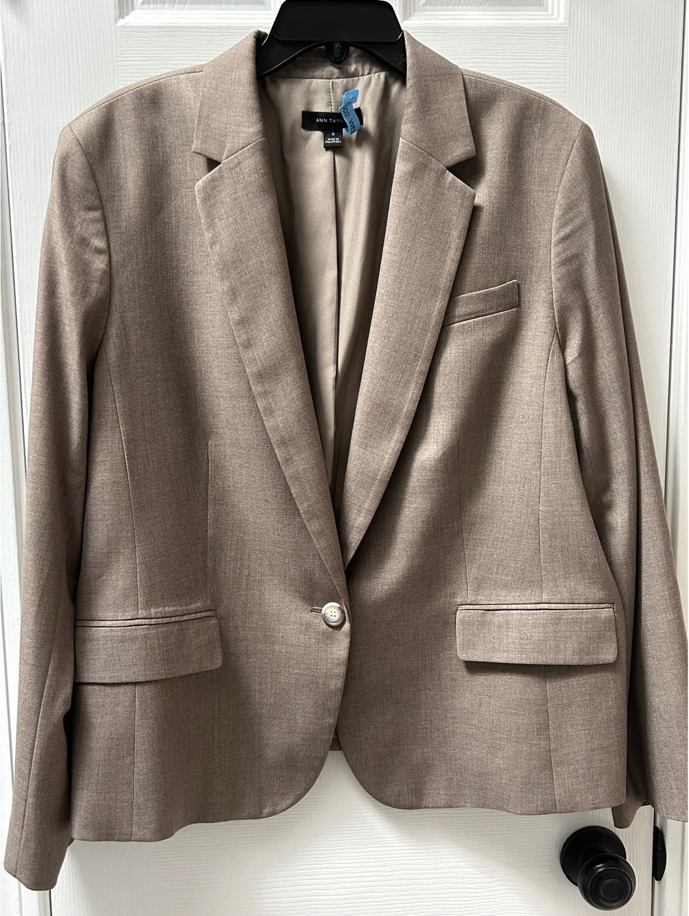 Ann Taylor Women's Beige Wool Blend Blazer Size 18